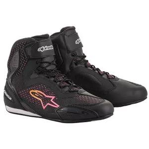 Botas de moto Alpinestars Stella Faster 3 Rideknit para mujer, color negro, amarillo y rosa