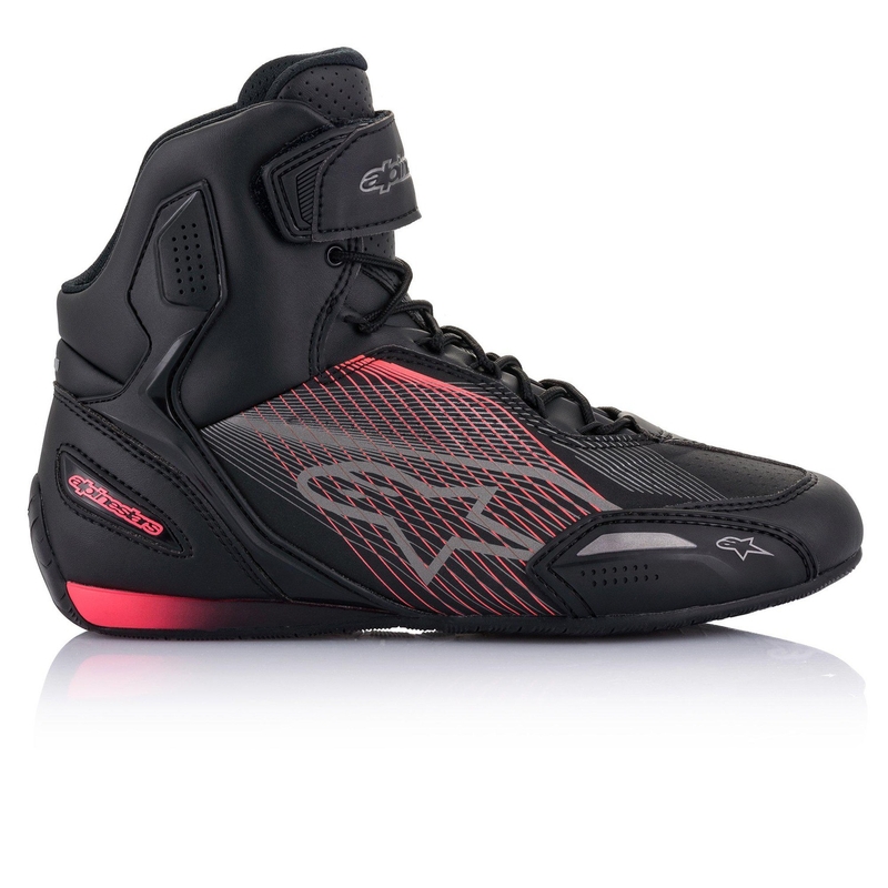 Botas de moto para mujer Alpinestars Stella Faster 3 en negro, plata y rosa