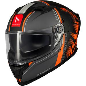 Casco de moto integral MT Braker SV Charm negro mate-naranja