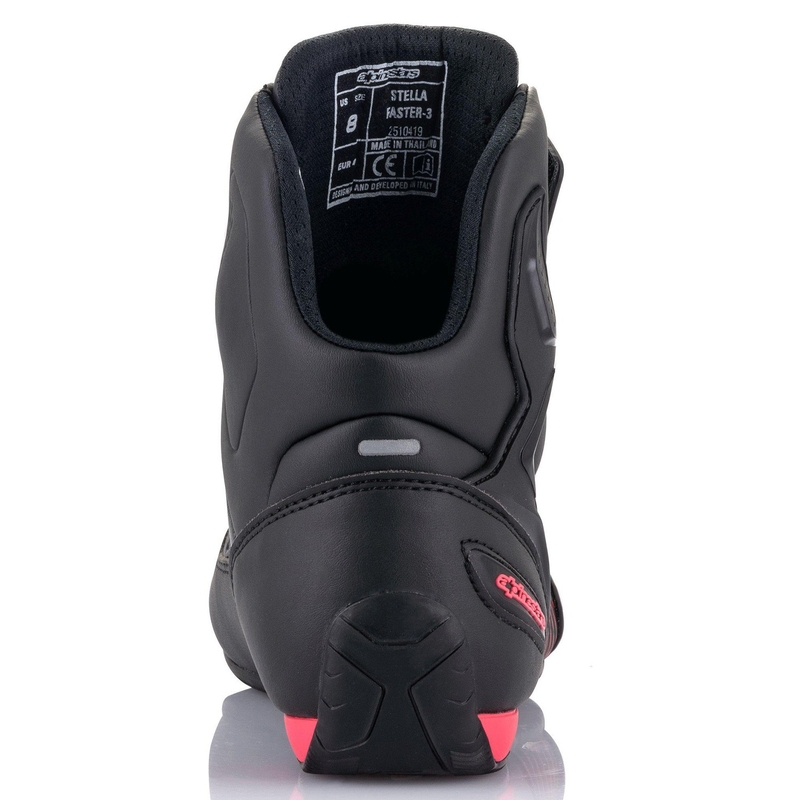 Botas de moto para mujer Alpinestars Stella Faster 3 en negro, plata y rosa