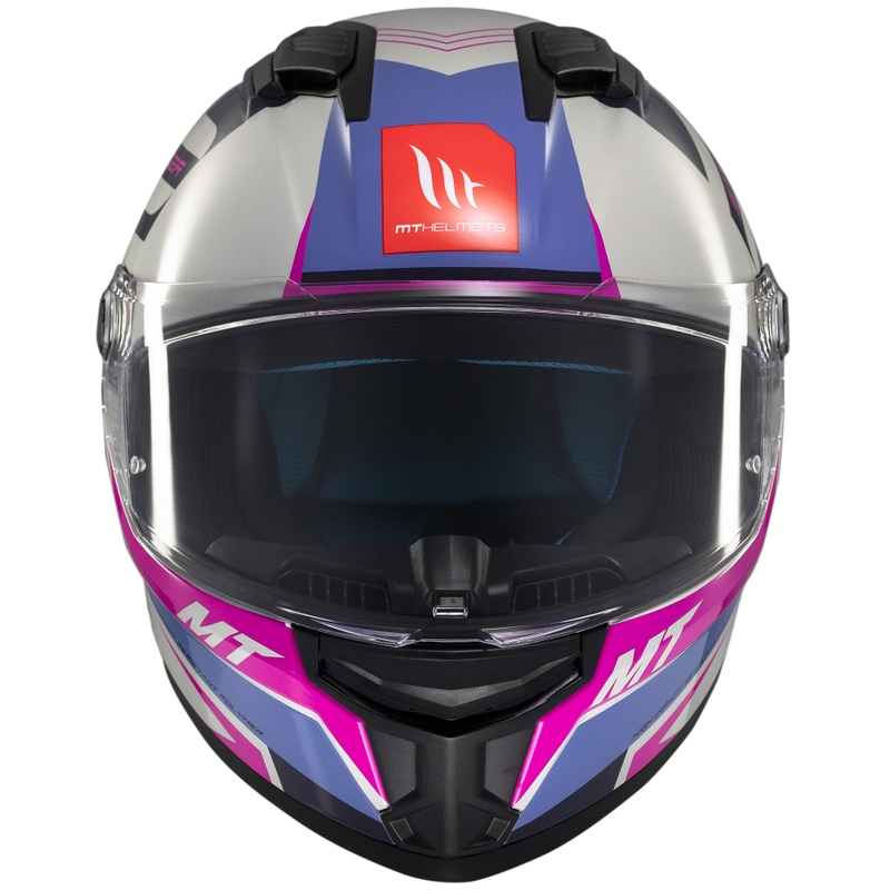 Casco de moto integral MT Stinger 2 Tron gris-morado-rosa