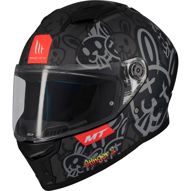 Casco de moto integral MT Stinger 2 RAM F1 negro-gris