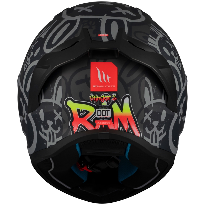 Casco de moto integral MT Stinger 2 RAM F1 negro-gris
