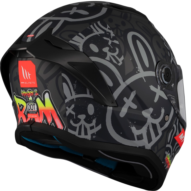 Casco de moto integral MT Stinger 2 RAM F1 negro-gris