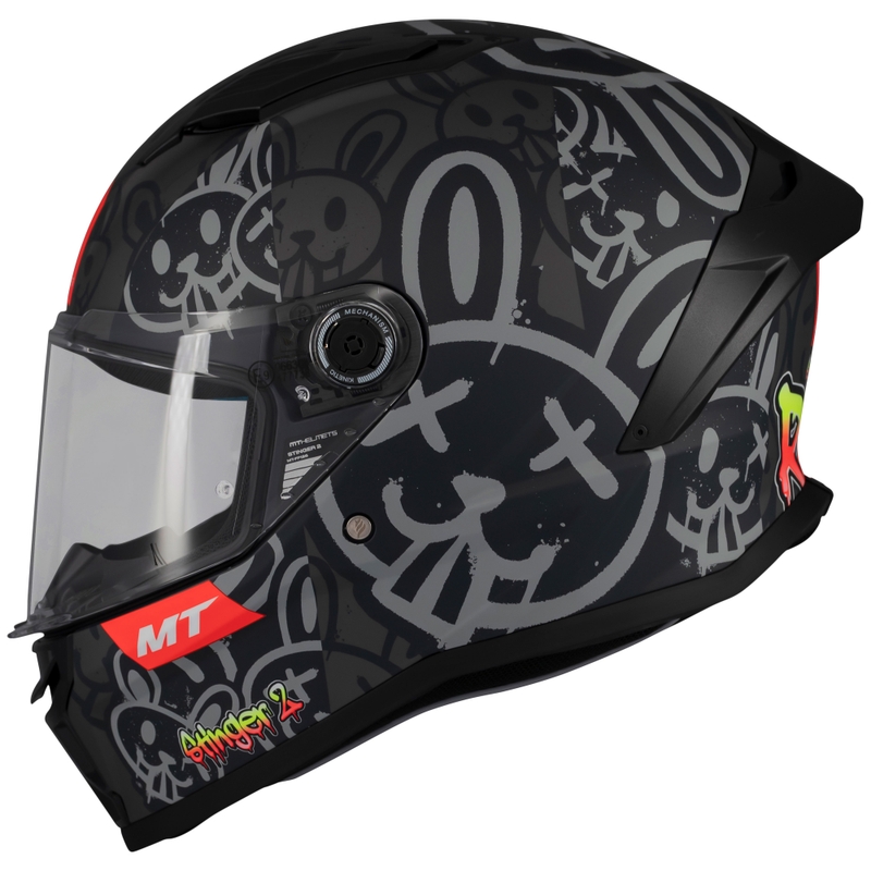 Casco de moto integral MT Stinger 2 RAM F1 negro-gris