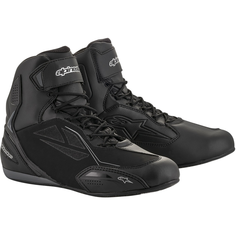 Botas de moto Alpinestars Stella Faster 3 Drystar para mujer, color negro y plateado