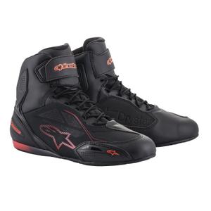 Botas de moto Alpinestars Faster 3 Drystar negro-rojo fluorescente