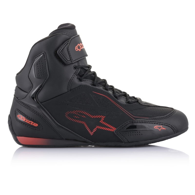 Botas de moto Alpinestars Faster 3 Drystar negro-rojo fluorescente