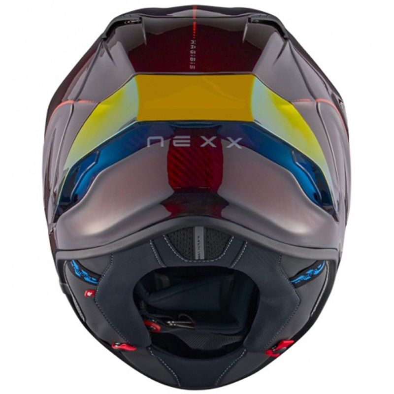 Casco integral de moto Nexx X.R3R Hagibis Carbon rojo