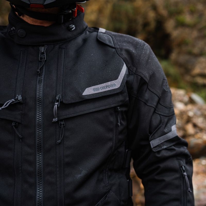 Chaqueta de moto Oxford Advanced Rockland Dry2Dry negra