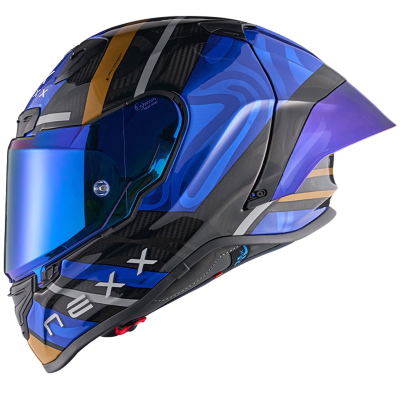 Casco integral de moto Nexx X.R3R Swirl azul oscuro