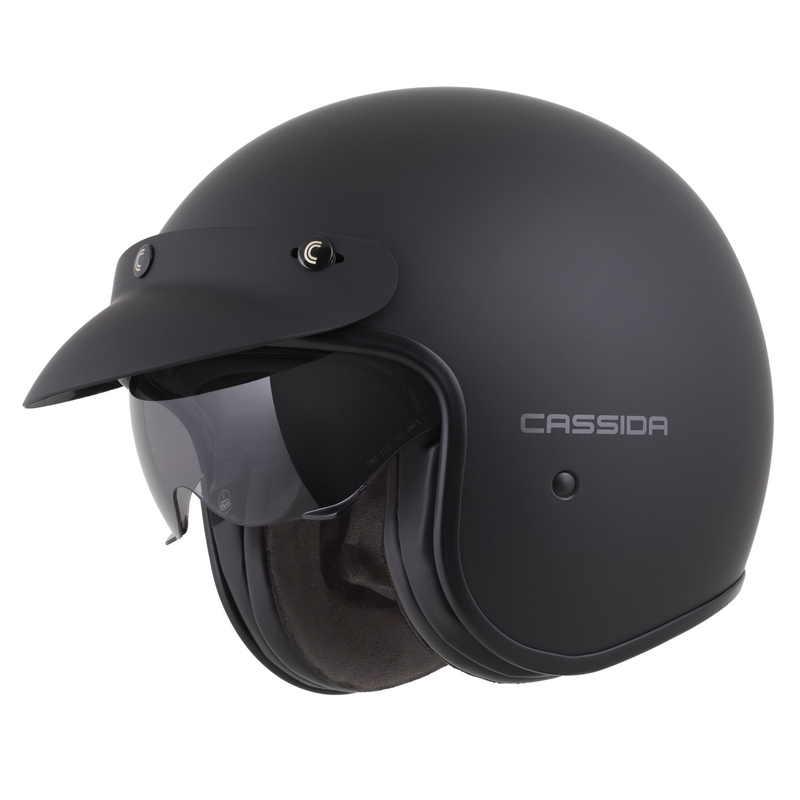 Casco abierto Cassida Oxygen 2.0 Solid (negro mate-gris oscuro)