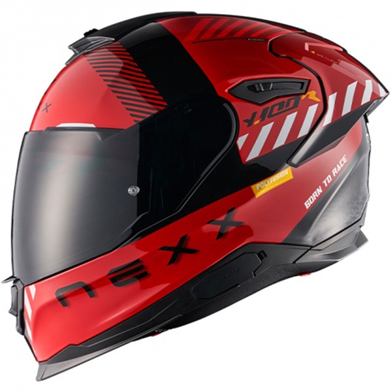 Casco integral de moto NEXX Y.100R Fade rojo-negro