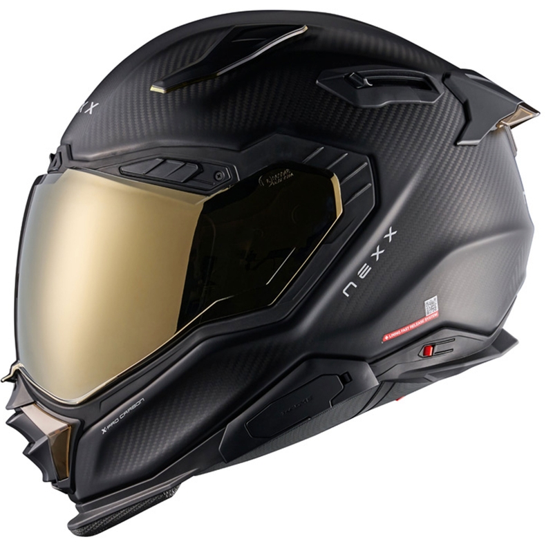 Casco integral de moto Nexx X.WST3 Zero PRO Carbon, dorado mate