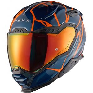 Casco integral de moto Nexx X.WST3 B-Side azul-naranja