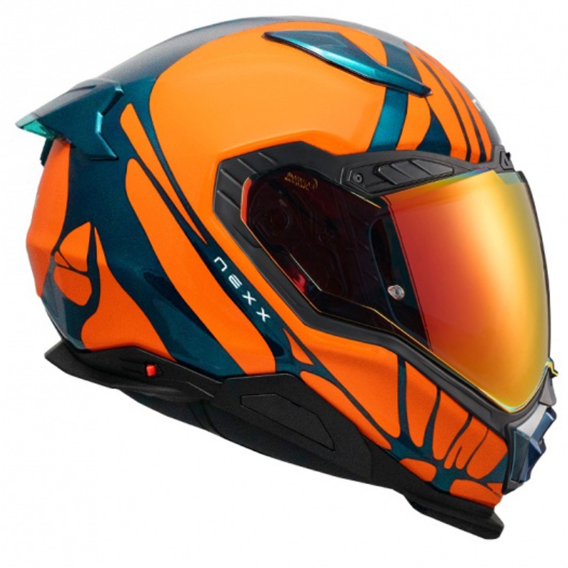 Casco integral de moto Nexx X.WST3 B-Side azul-naranja
