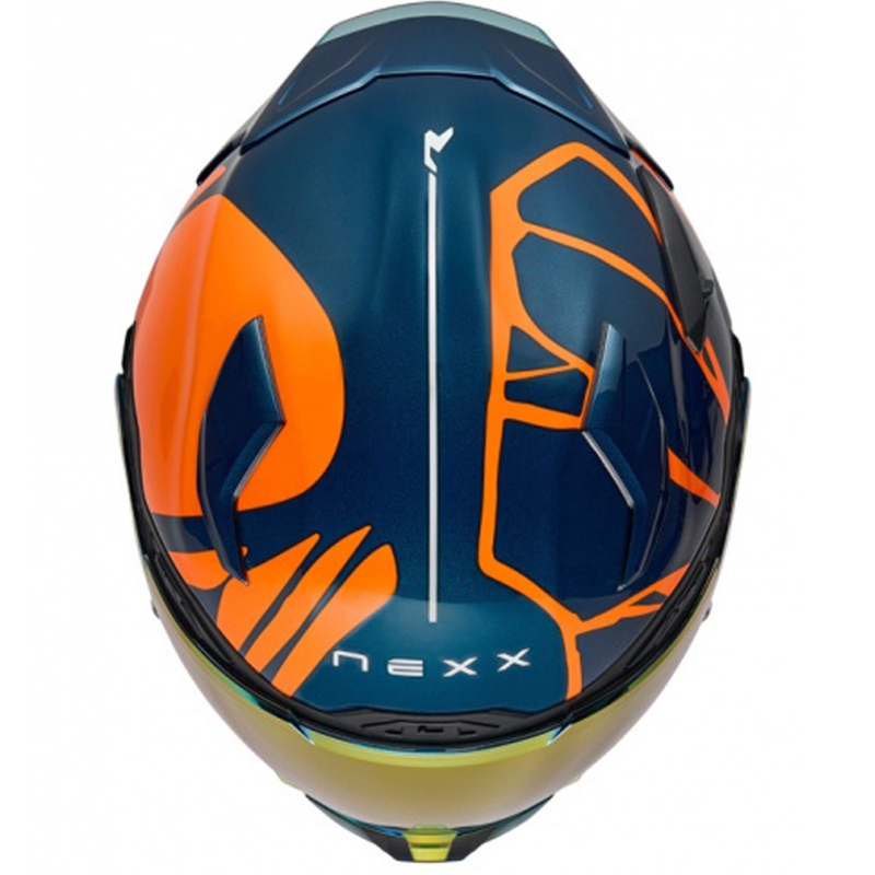 Casco integral de moto Nexx X.WST3 B-Side azul-naranja