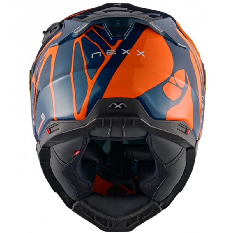 Casco integral de moto Nexx X.WST3 B-Side azul-naranja