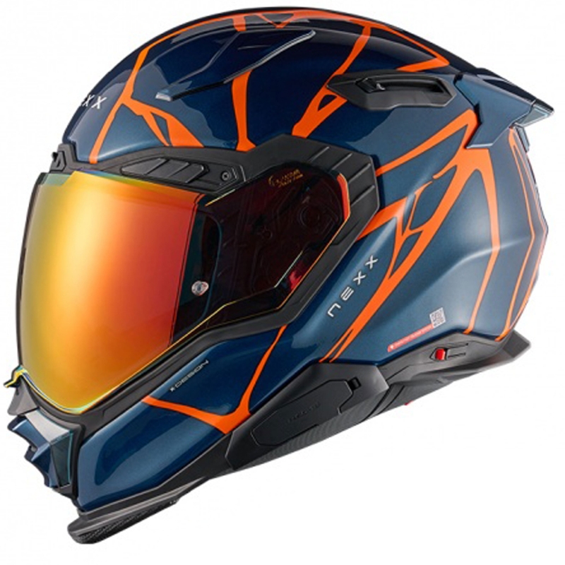 Casco integral de moto Nexx X.WST3 B-Side azul-naranja