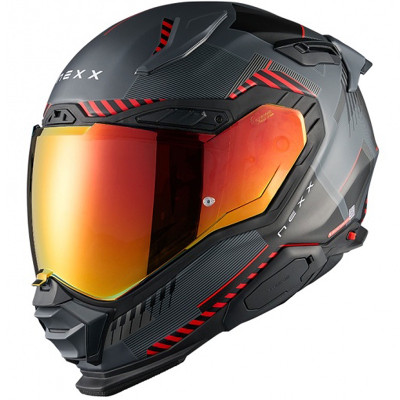 Casco integral para moto Nexx X.WST3 Fluence gris-rojo liquidación