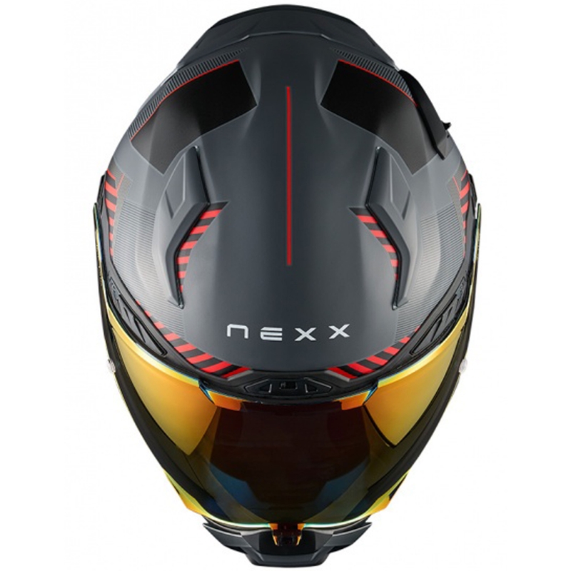 Casco integral para moto Nexx X.WST3 Fluence gris-rojo liquidación