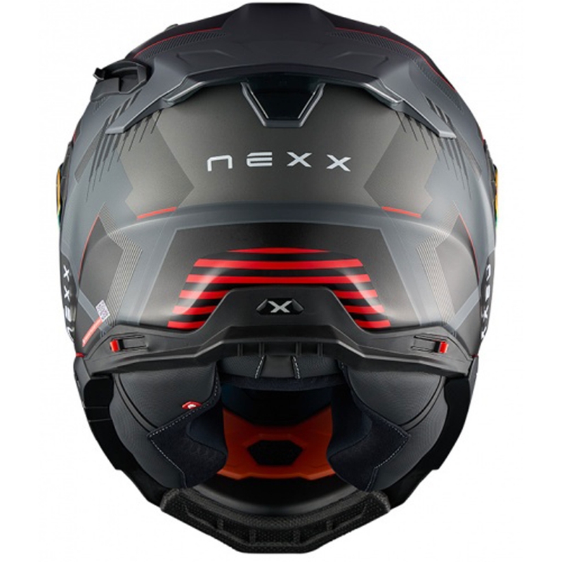 Casco integral para moto Nexx X.WST3 Fluence gris-rojo liquidación