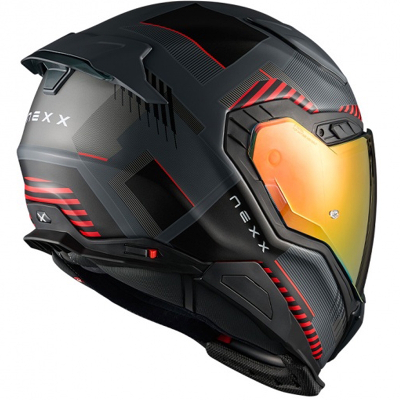 Casco integral para moto Nexx X.WST3 Fluence gris-rojo liquidación