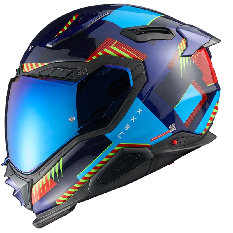 Casco integral de moto Nexx X.WST3 Fluence azul-rojo liquidación