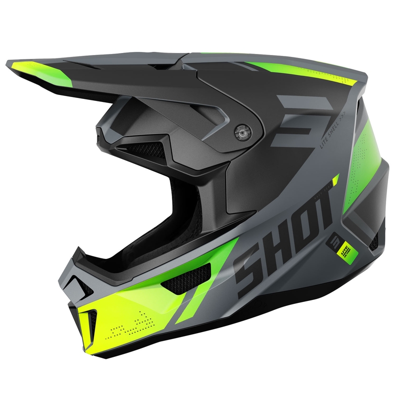 Casco de motocross Shot Lite Ultra mate amarillo fluo