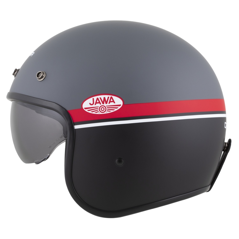 Casco de moto abierto Cassida Oxygen 2.0 Jawa OHC gris mate-rojo-negro-blanco