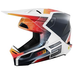 Casco de motocross Shot Race Phaser azul perla-blanco-naranja