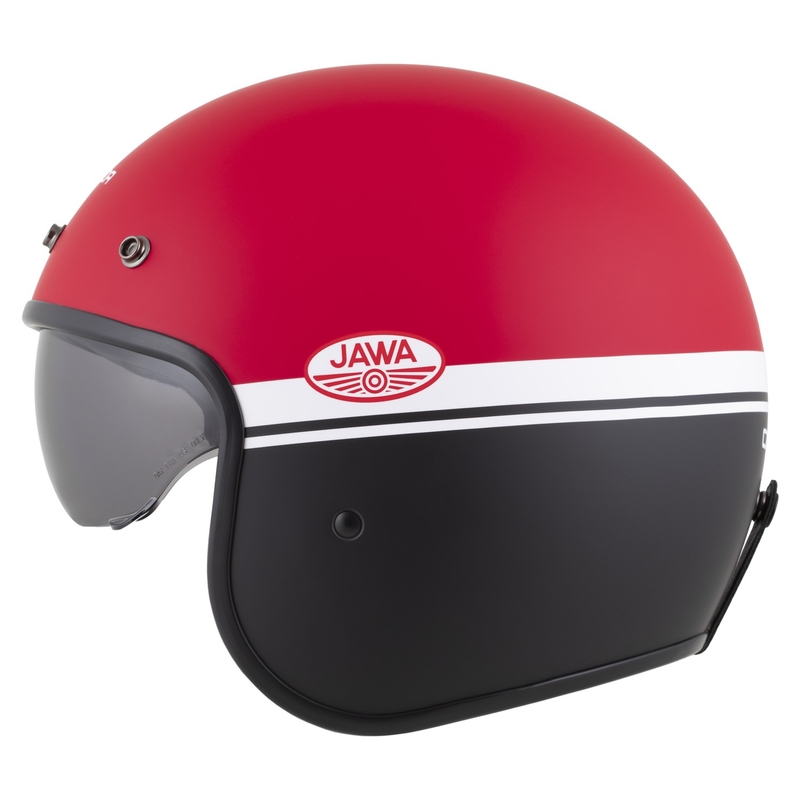 Casco de moto abierto Cassida Oxygen 2.0 Jawa OHC rojo mate, negro y blanco