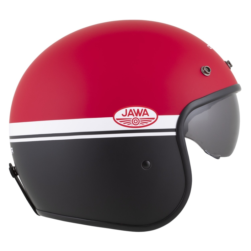 Casco de moto abierto Cassida Oxygen 2.0 Jawa OHC rojo mate, negro y blanco