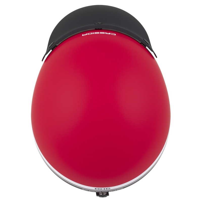 Casco de moto abierto Cassida Oxygen 2.0 Jawa OHC rojo mate, negro y blanco