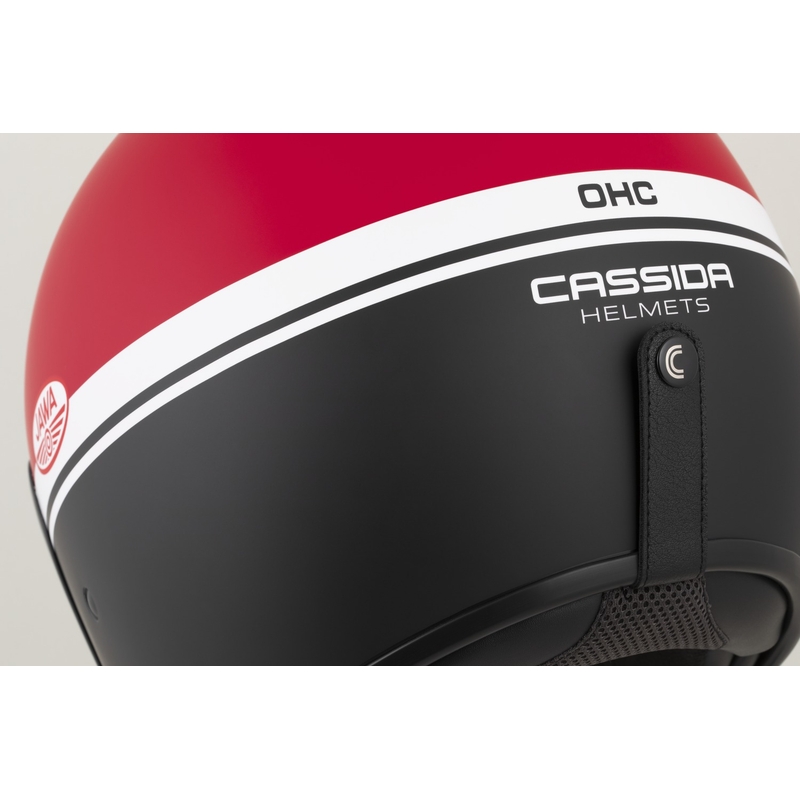 Casco de moto abierto Cassida Oxygen 2.0 Jawa OHC rojo mate, negro y blanco