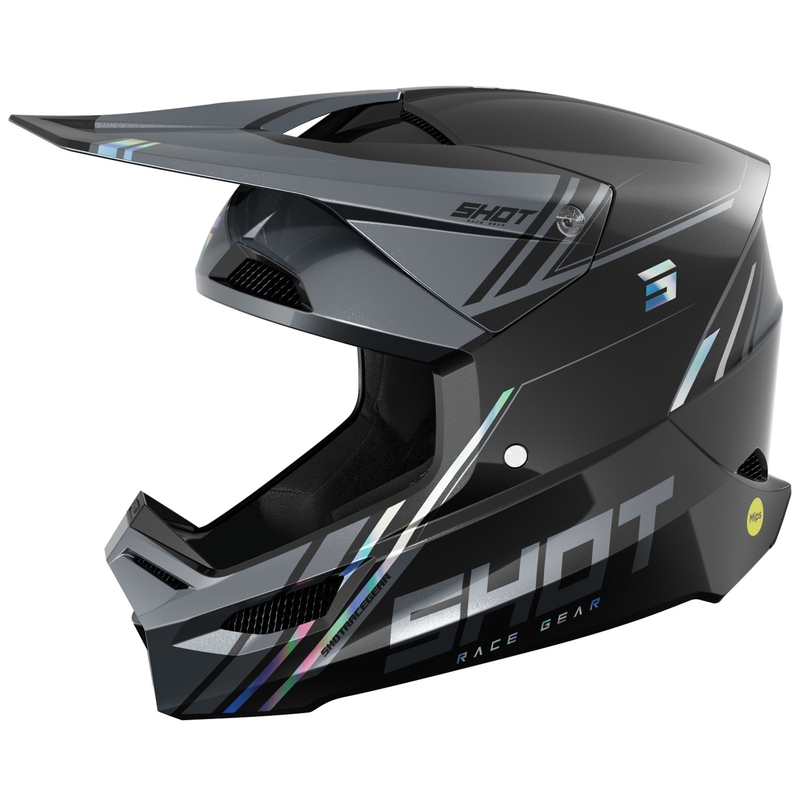 Casco de motocross Shot Race Sprint perla negro-gris