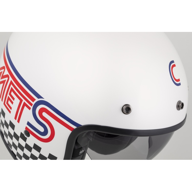 Casco de moto abierto Cassida Oxygen 2.0 Rondo en blanco perla, rojo, azul y negro.