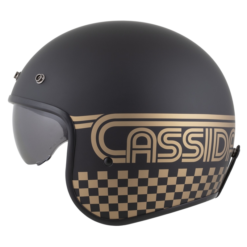 Casco de moto abierto Cassida Oxygen 2.0 Rondo en negro mate y dorado