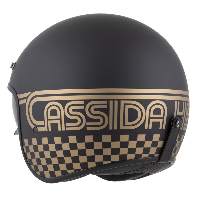 Casco de moto abierto Cassida Oxygen 2.0 Rondo en negro mate y dorado