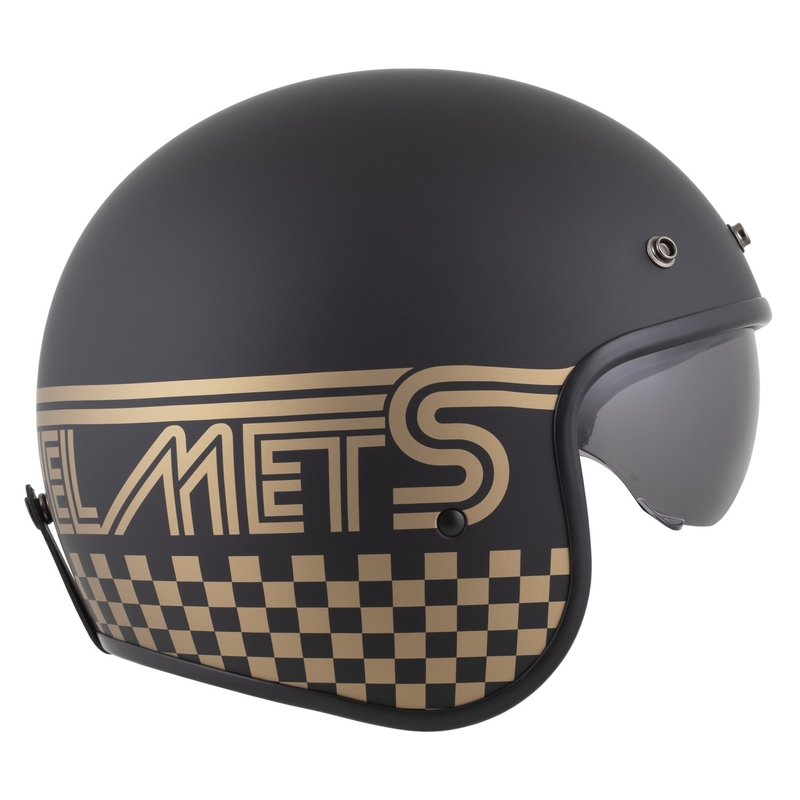 Casco de moto abierto Cassida Oxygen 2.0 Rondo en negro mate y dorado