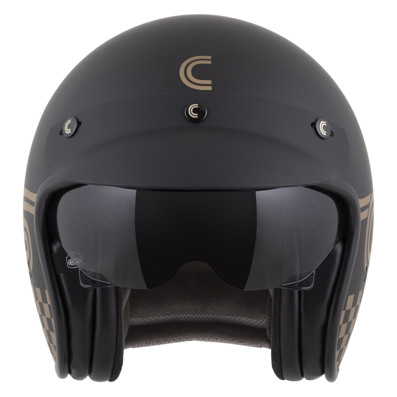 Casco de moto abierto Cassida Oxygen 2.0 Rondo en negro mate y dorado