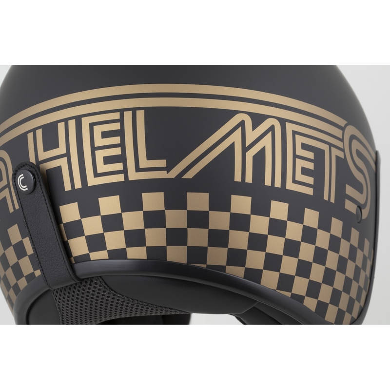 Casco de moto abierto Cassida Oxygen 2.0 Rondo en negro mate y dorado