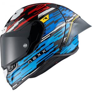 Casco integral de moto Nexx X.R3R Glitch Racer azul-rojo