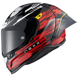 Casco integral de moto Nexx X.R3R Glitch Racer rojo y blanco