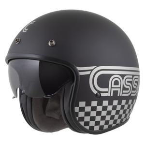 Casco de moto abierto Cassida Oxygen 2.0 Rondo en negro mate y plateado