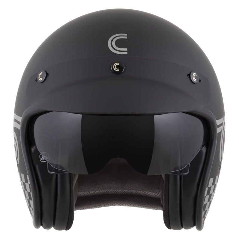 Casco de moto abierto Cassida Oxygen 2.0 Rondo en negro mate y plateado
