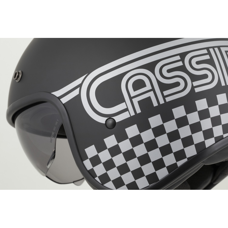 Casco de moto abierto Cassida Oxygen 2.0 Rondo en negro mate y plateado