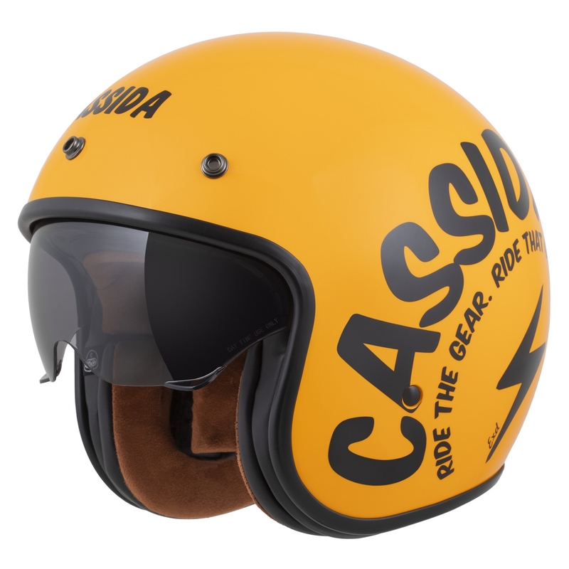 Casco de moto abierto Cassida Oxygen 2.0 Gear amarillo-negro