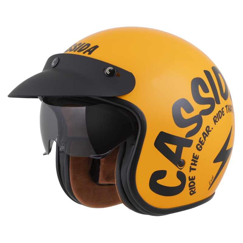 Casco de moto abierto Cassida Oxygen 2.0 Gear amarillo-negro