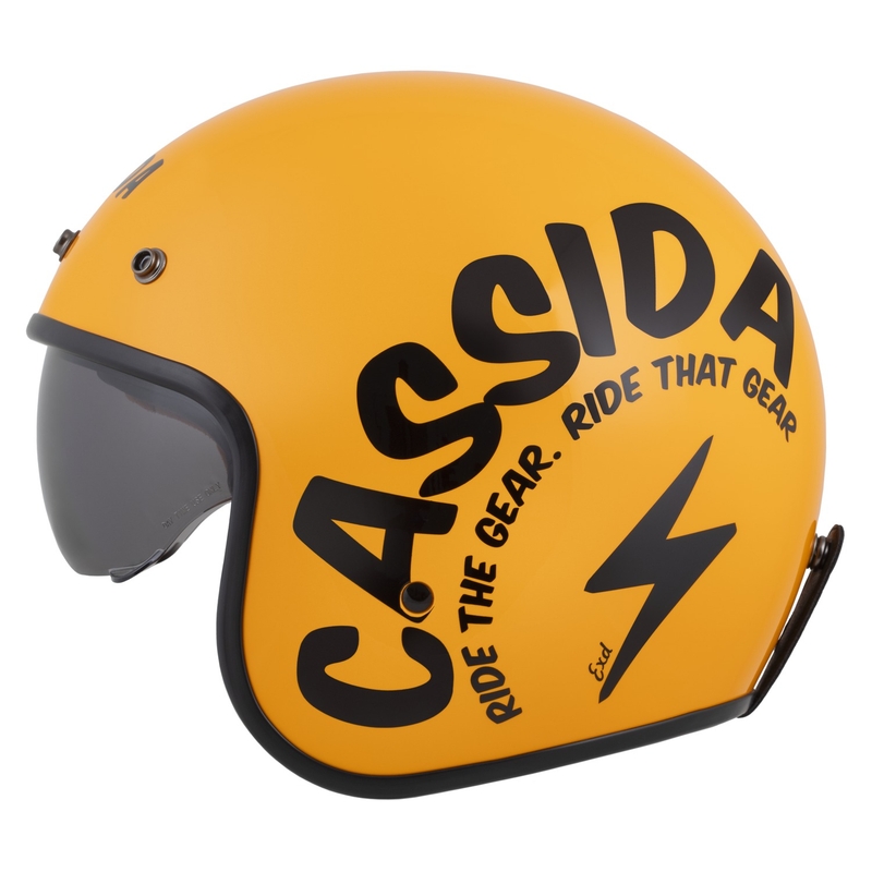 Casco de moto abierto Cassida Oxygen 2.0 Gear amarillo-negro
